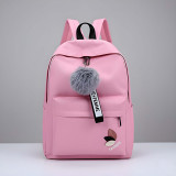 Latest Trendy Women’s Pink Backpack | Lightweight & Durable PU Leather School/College Bag | Adjustable Straps with Dual Handles | Fashionable Solid Pattern Tote with Soft Texture, Front Pocket