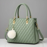 Premium Quality Women’s Stylish Handbag | Elegant PU Leather Shoulder & Tote Bag for Ladies | Spacious Multi-Compartment Design with Golden Hardware & Fur Ball Charm | Perfect for Office, Daily Use, Travel & Parties