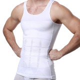 remium Men’s Slimming Body Shaper Vest | Abs & Abdomen Compression Tummy Tucker | Stretchable Slim Fit Vest (White, Sizes M)